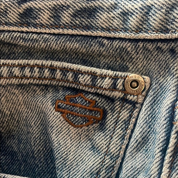 Harley-Davidson Blue Bootcut Jeans Classic Style - Picture 4 of 7